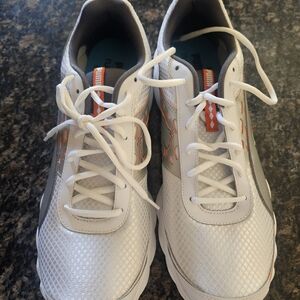 White and Orange Athletic Shoes PUMA Sneakers